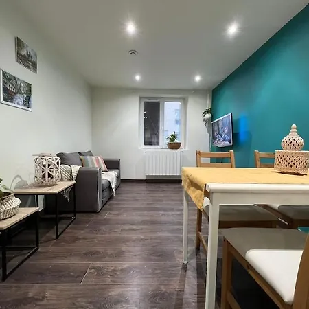 Apartment House Blue. Close Of Stade De France. Stains